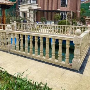 南宁黄金麻花岗岩石材栏杆，扶手，将军柱，花瓶柱