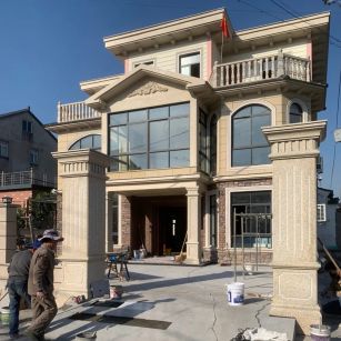 南宁 黄金麻花岗岩荔枝面别墅外墙干挂私家专属