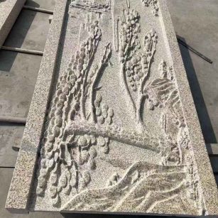 南宁 黄金麻雕刻板浮雕迎客松