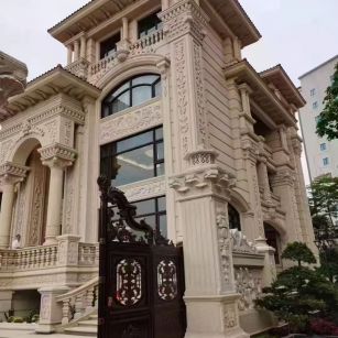 南宁 黄金麻花岗岩别墅外墙干挂效果展示