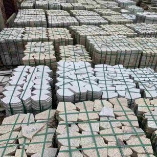 南宁 黄金麻白麻花岗岩荔枝面地铺石(冰裂纹)